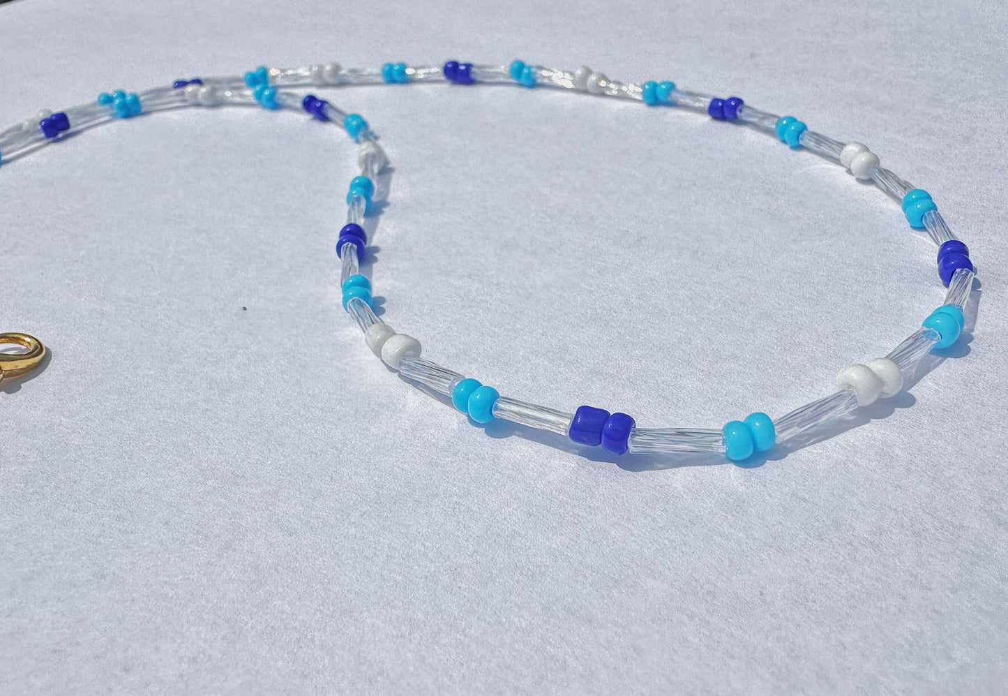 Blue Seed Bead Necklace