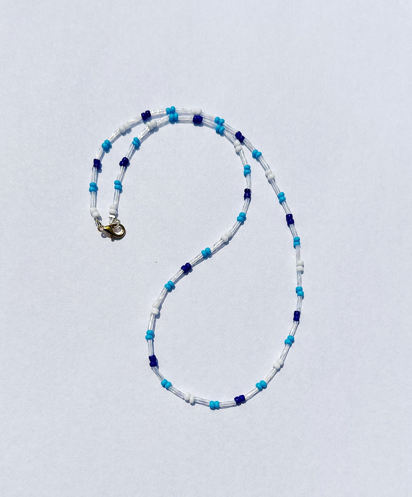 Blue Seed Bead Necklace